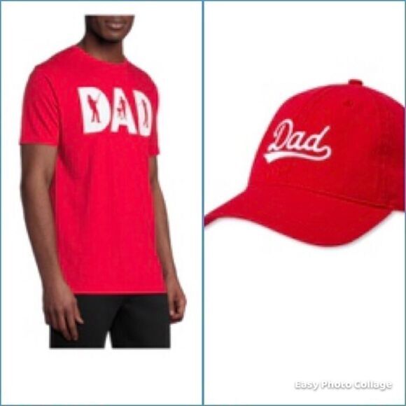 Men’s T-shirt and embroidered hat matching set DAD red NWT‎ 3XL - Picture 1 of 8